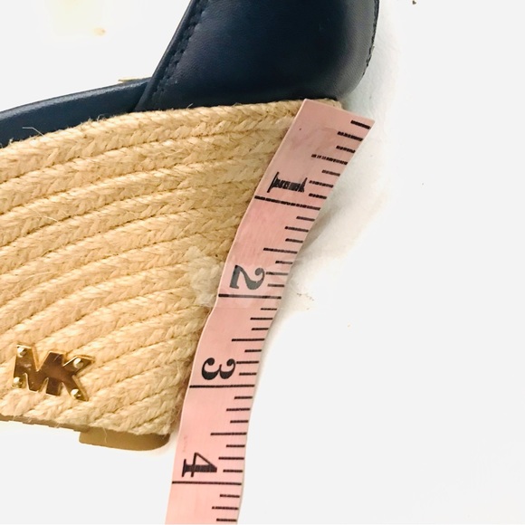 MICHAEL Michael Kors Sandals Navy Leather Espadrille Wedge Size 7 NIB - Picture 11 of 15